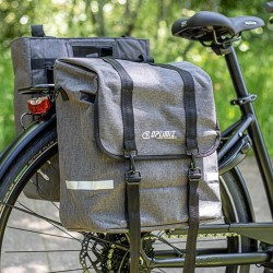 SACOCHE VELO LATERALE GRIS CLAIR - OPTIMIZ 