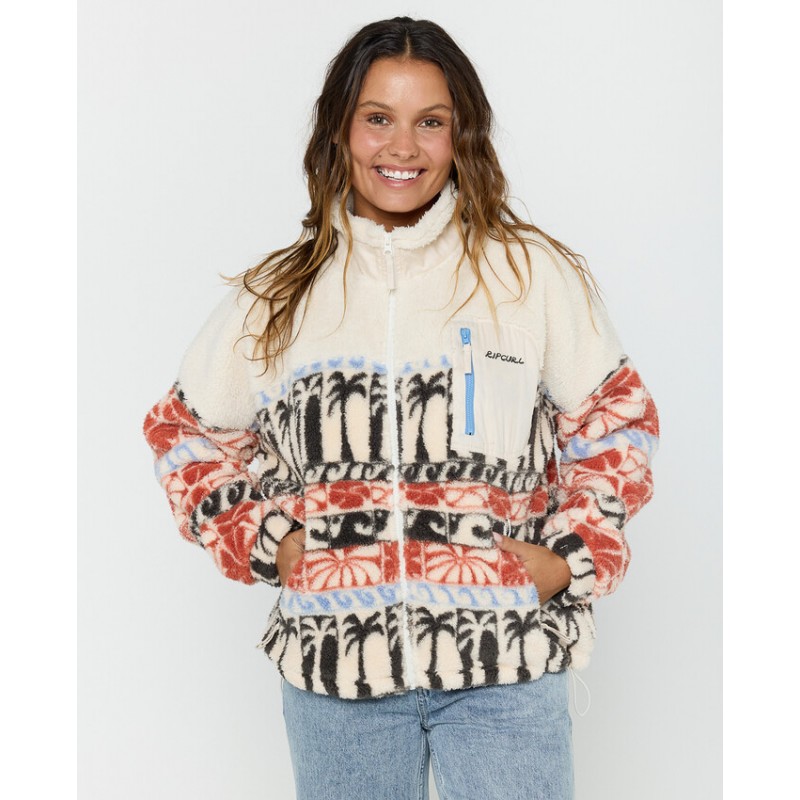 OCEANIC ZIP THRU POLAR FLEECE - RIP CURL OCEANIC ZIP THRU POLAR FLEECE - RIP CURL