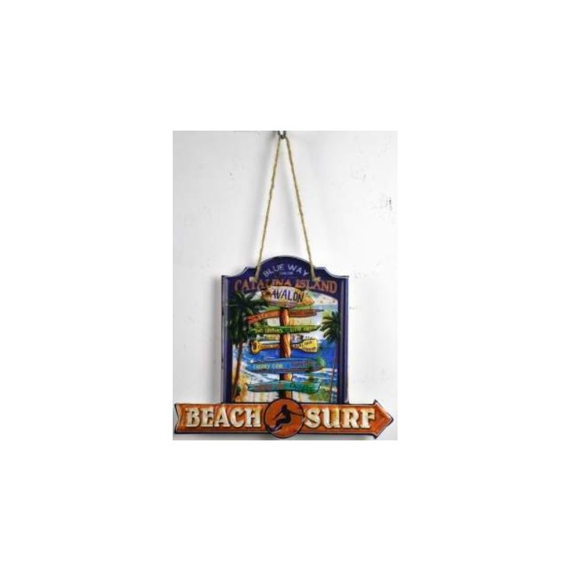 PLAQUE BEACH SIGN - SURFPISTOLS PLAQUE BEACH SIGN - SURFPISTOLS