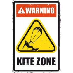 PLAQUE WARNING KITE ZONE - SURFPISTOLS 