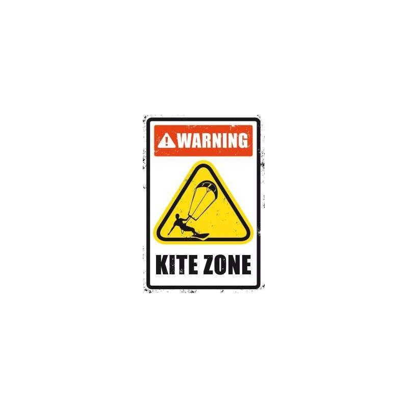 PLAQUE WARNING KITE ZONE - SURFPISTOLS PLAQUE WARNING KITE ZONE - SURFPISTOLS