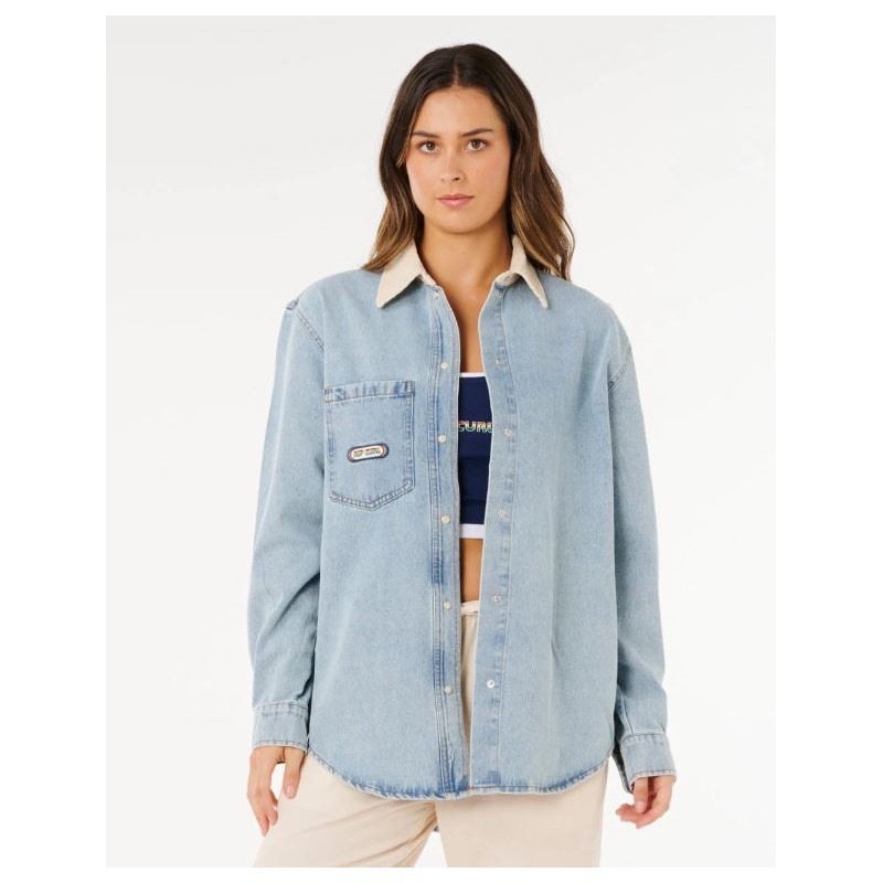 SURF SIDE RELAXED DENIM SHIRT - RIP CURL 