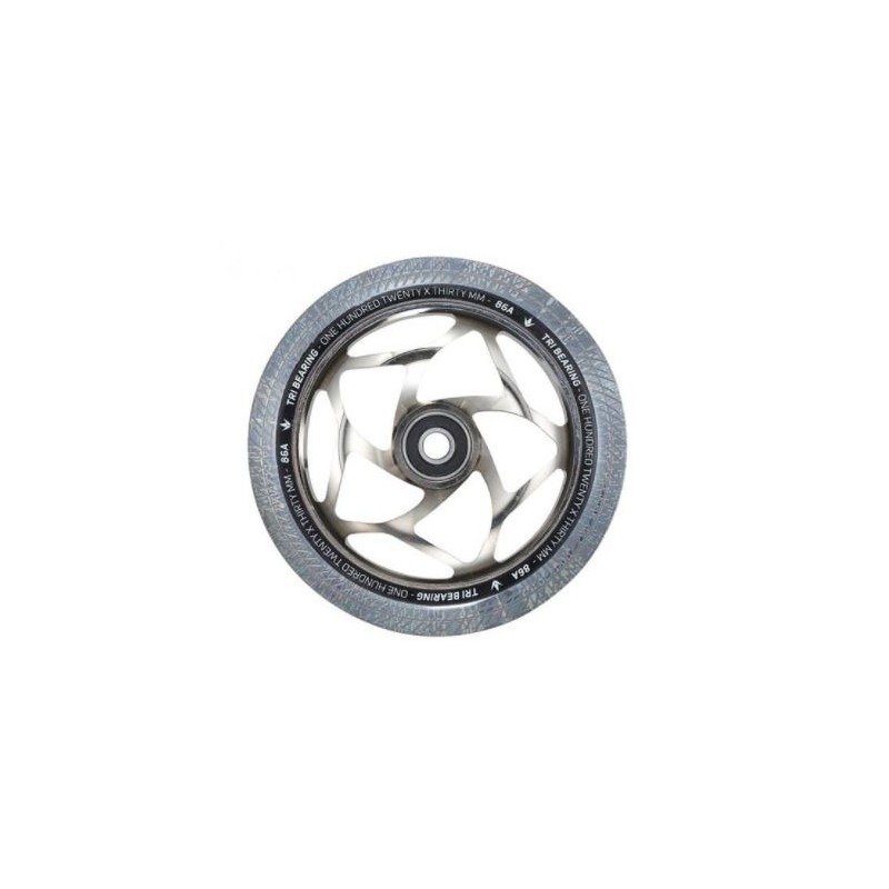 Roue BLUNT Tribearing 120mm x 30mm 86A Chrome clear